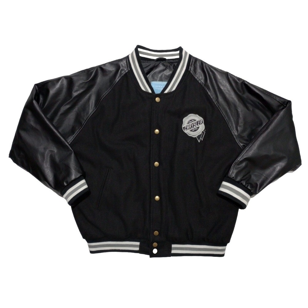 Chrysler Cars Black Out Varsity Bomber Jacket 2005 50% Wool Large